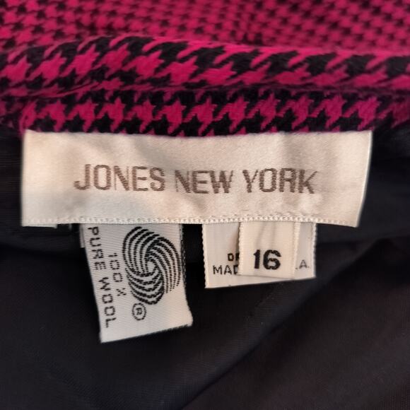 Vintage Jones New York 100% Wool Skirt Houndstooth - Picture 9 of 10